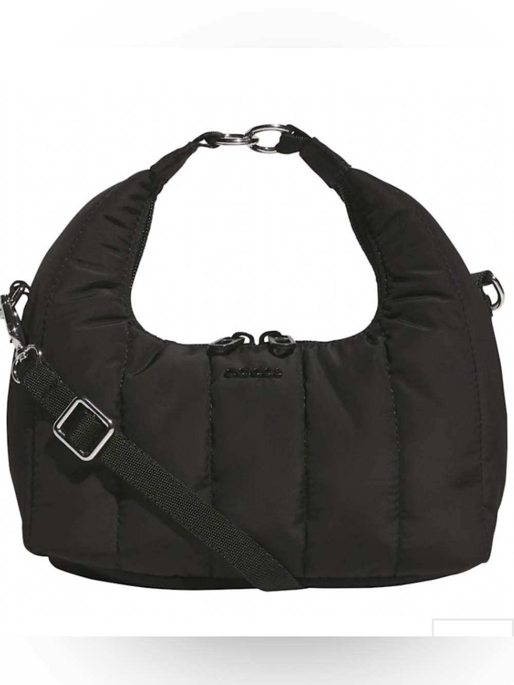 NWT Adidas Black Puffer Mini Crossbody Shoulder Bag with Detachable Strap